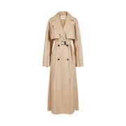 Chinched Cotton Trench Coat med lynlåse