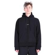 Sort Mark Hoodie med Logo Print