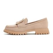 Elegant Platform Loafers - Beige