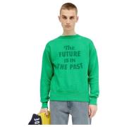 Bomuld Fleece Sweatshirt med Tekst Print