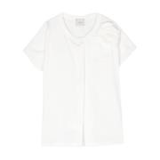 Blomsterapplikation Hvid T-shirt
