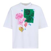 Bomuldst-shirt med blomsterprint