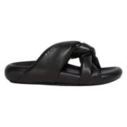 Twisted læder bubble sandal