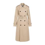 Flax Beige Bomuld Trench Coat