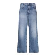 Blå Bomuld Jeans Mid-Rise Klassisk Lommer