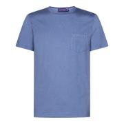Klar Blå Bomuld Jersey T-Shirt