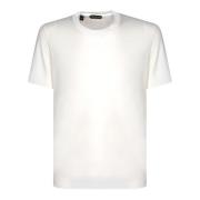 Hvid Bomuldsblanding T-shirt Rundhals