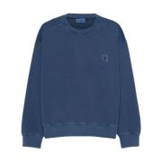 Navy Blue Sweater med Logo Patch