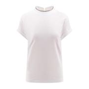 Hvid Crew-neck T-shirt Kortærmet