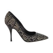 Sort og Guld Logo Lurex Pump