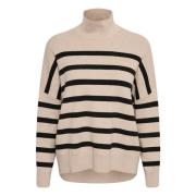 Klassisk Stribet Turtleneck Sweater