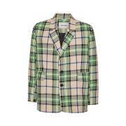 Mint Beige Checks Blazer