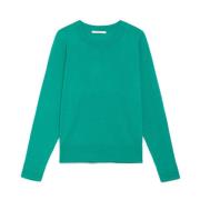 Bomuld-silke Sweater med Perforeret Detalje