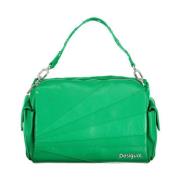Grøn håndtaske med flere lommer