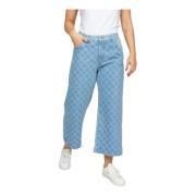 Lys Denim Cropped Jeans med Klassiske Lommer