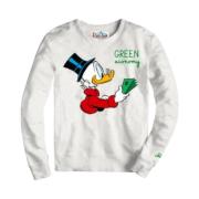 Grafisk Sweatshirt Slim Fit Grøn
