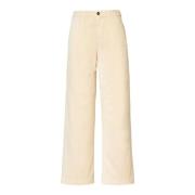 Mønstret bomuld/kashmir højtaljede bukser