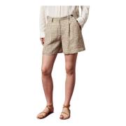 Afslappet pasform bomuld-linned Bermuda shorts