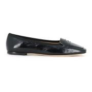 Patentlæder Sort Loafer Flat