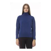 Blå Uld Turtleneck Sweater