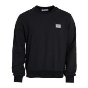 Logo Plaque Sweatshirt Mørkeblå Bomuld