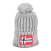 Grå Uld Pompon Logo Hat