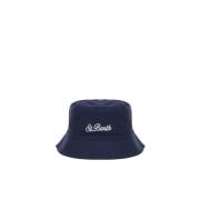 Blå Linned Bomuld Fisker Hat