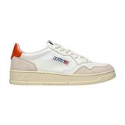 Hvide og Orange Ruskind Sneakers