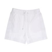 Hvid Bomuld Almindelig Pasform Shorts