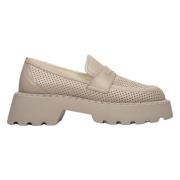 Beige Dames Perforerede Loafers til Sommeren ER00112646