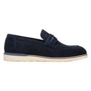 Herre Navy Blue Velour Slip-On Loafers ER00112587