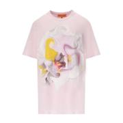 Blomstret Pink Bomuld T-shirt
