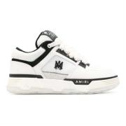 Hvid/sort læder lavtop sneakers