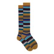 Italienske lange sokker Multifarvet Stribemønster