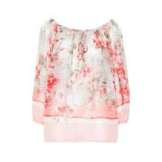 Blomsterprint Crepe Bluse