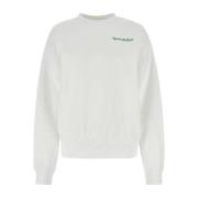 Klassisk Hvid Bomulds Sweatshirt