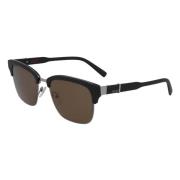 Stilfulde solbriller i sort/brun/sølv