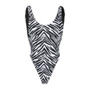 Zebra Print High-Rise Leg Swimsuit