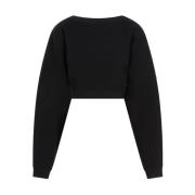 Sort Bomulds Sweatshirt med Cut-Out Detalje