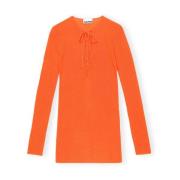 Orange Merino Wool Blouse
