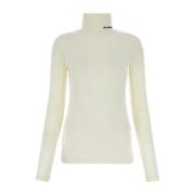 Ivory Polyester Blend Sweater