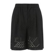 Sort Bomuld Bermuda Shorts
