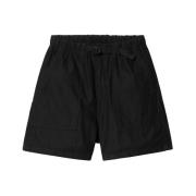Sorte Bermuda Shorts med Elastisk Talje