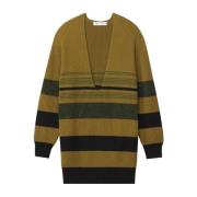 Kashmir Stribet V-Hals Sweater