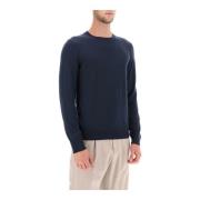 Luksus Fin Uld Crew-Neck Sweater