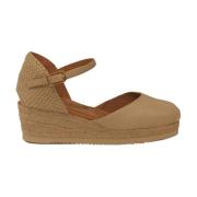 Beige Casual Læder Espadriller Kvinder