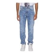 Slim Jeans med Mønster og Bæltestropper