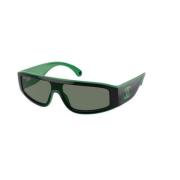 Stilfulde solbriller med mørkegrønne linser