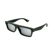 Grøn Ramme Sølv Linse Solbriller
