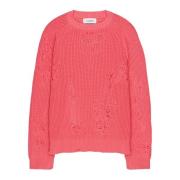 Ødelagt pink sweater uregelmæssig strik